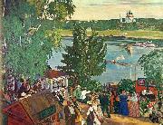 Boris Kustodiev Promenade Along Volga River oil